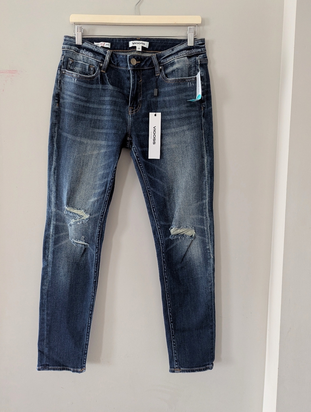 Vigoss Stitch Fix Distressed Jagger Mid Rise Skinny Jeans NWT Size 29